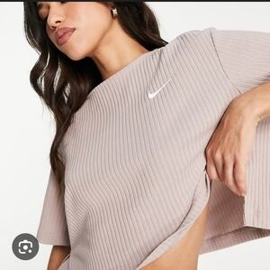 Nike Ribbed Beige Crop Top
